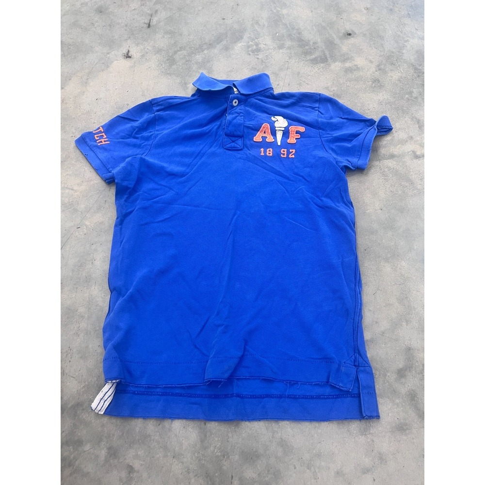 Vtg Abercrombie & Fitch Muscle Polo Shirt Mens Large Blue Short Sleeve Preppy